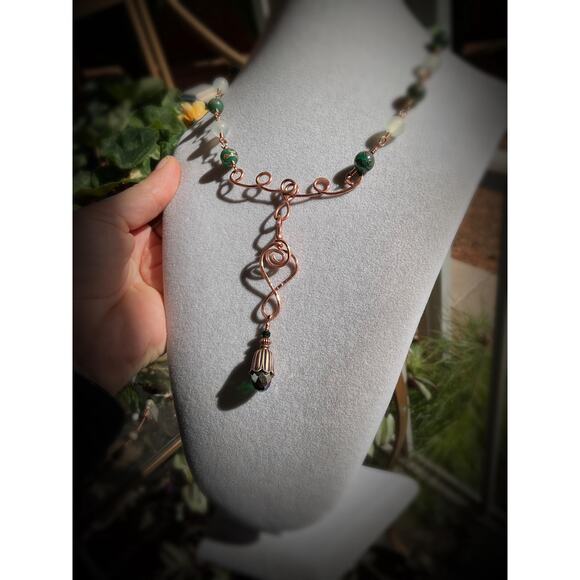 Artisan Wire Link Necklace Hand Hammered - Picture 7 of 10